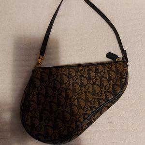Christian Dior navy saddlebag